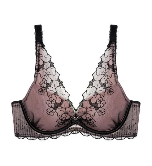 Triumph AQUA YIN YANG DEEP V WIRED PUSH-UP BRA - Black - Wired