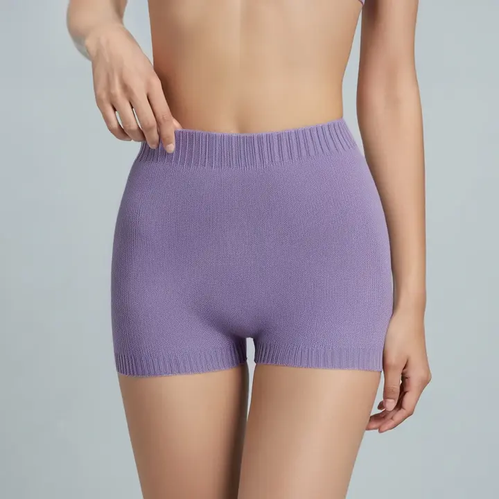 スロギー “ほっ”とアイテム(ミニウォーマー) ニットパンツ, パープル, model image number 0