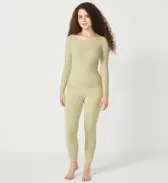 スロギー ホイップタッチ 9分丈ニットパンツ【一部カラーSALE】, , model image number 1