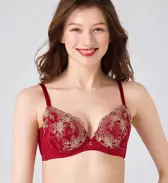 天使のブラ スリムライン644 ブラジャー, レッド, model image number 0