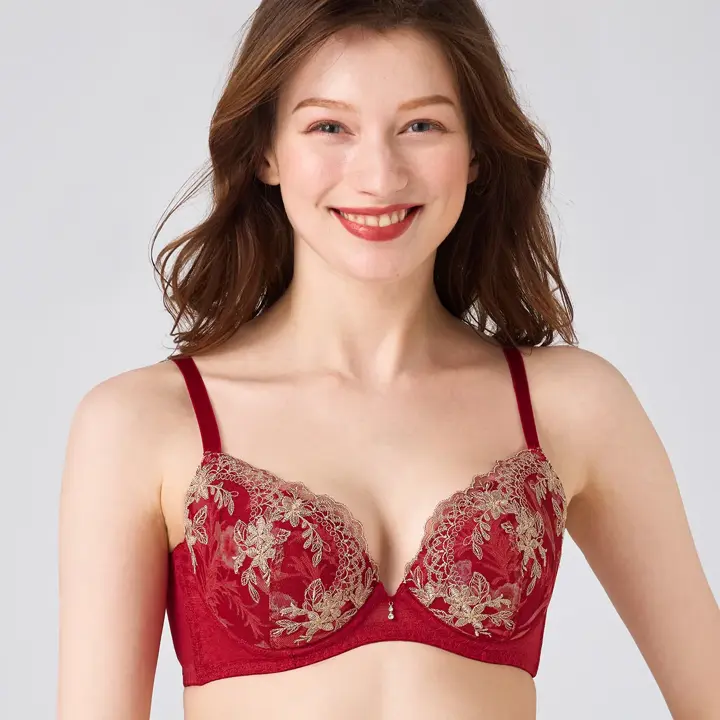 天使のブラ スリムライン644 ブラジャー, レッド, model image number 0