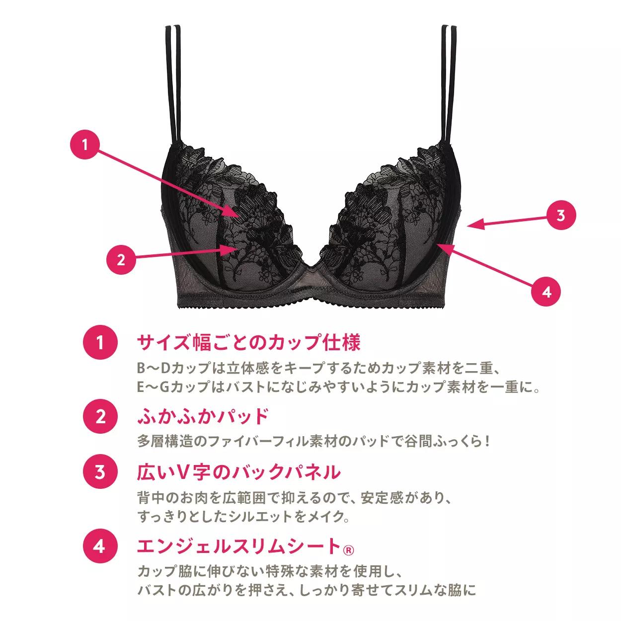 【SALE】ナチュラルスリムブラ プレミアム ペタルス, ブラック, product image number 2