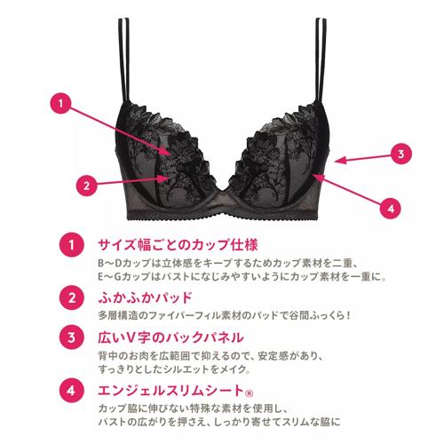 【SALE】ナチュラルスリムブラ プレミアム ペタルス, ブラック, product image number 2