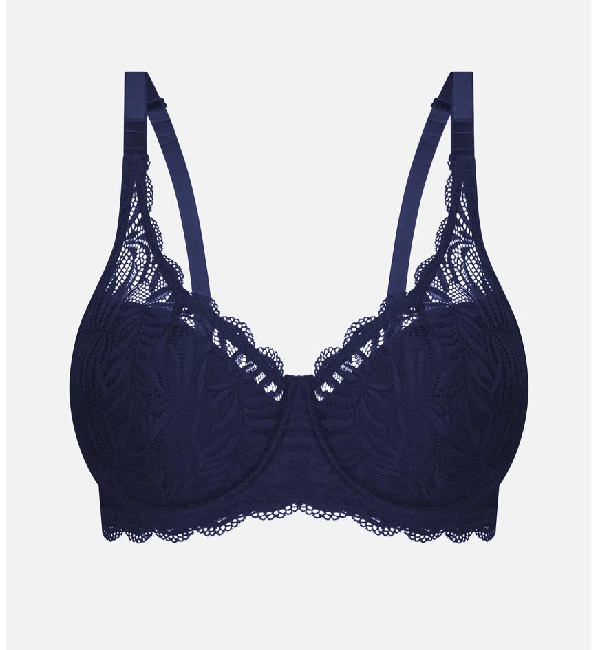 Triumph ESSENTIAL LACE BALCONETTE PADDED BRA - Navy blue - Balconette