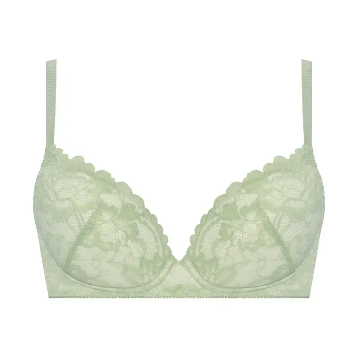 Daily AMOSTYLE 3/4カップブラ ブラ＆ショーツセット レイシーブルーム, グリーン, product image number 0