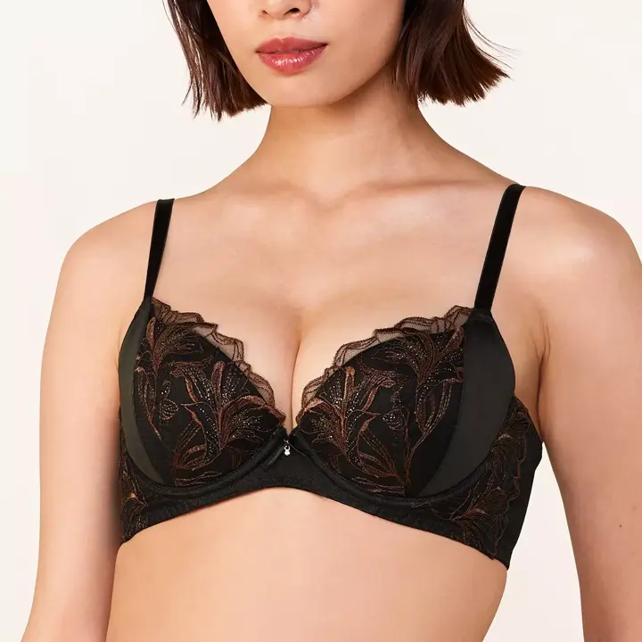 【SALE】天使のブラ(R) スリムライン584 ブラジャー, ブラック, model image number 0