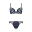Daily AMOSTYLE 寄せブラ プチプラ ブラ＆ショーツセット クラシックフラワー, ブルー, product image number 1