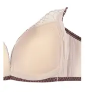 スレンダーラインブラ ノンワイヤーブラジャー ロマンティックフラワー, ブラウン, product image number 3
