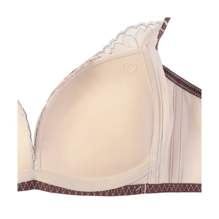 スレンダーラインブラ ノンワイヤーブラジャー ロマンティックフラワー, ブラウン, product image number 3