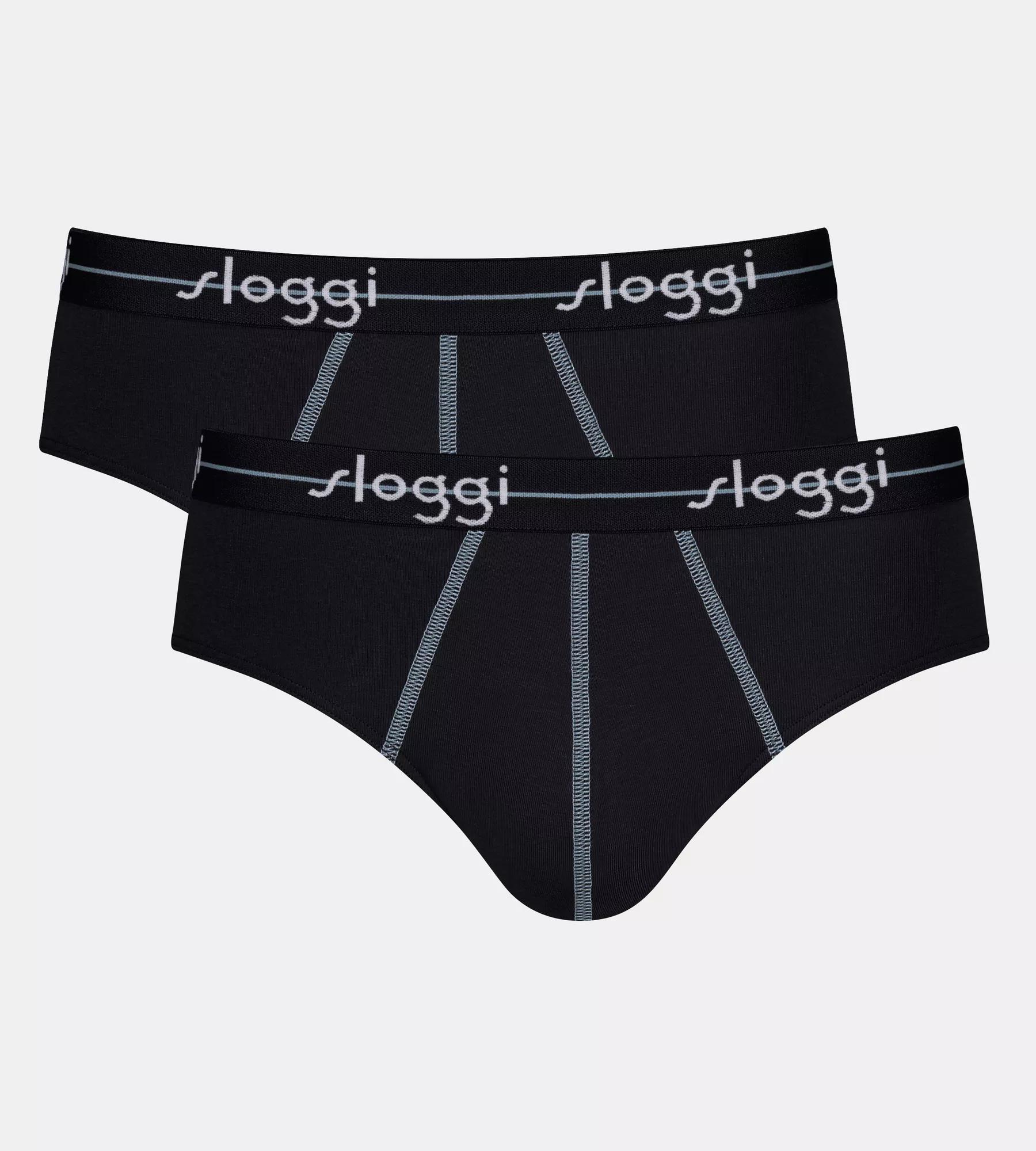 SLOGGI Mens 2 Pack Basic Cotton Rich Midi Brief Black or White : :  Clothing, Shoes & Accessories