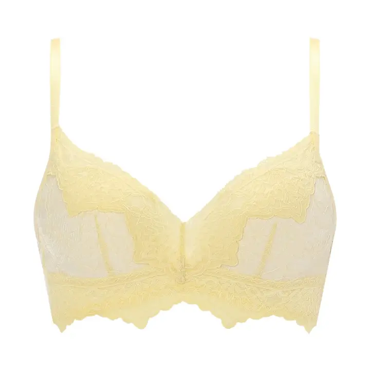 Daily Plus らくふわノンワイヤー ブラ＆ショーツセット, イエロー, product image number 0