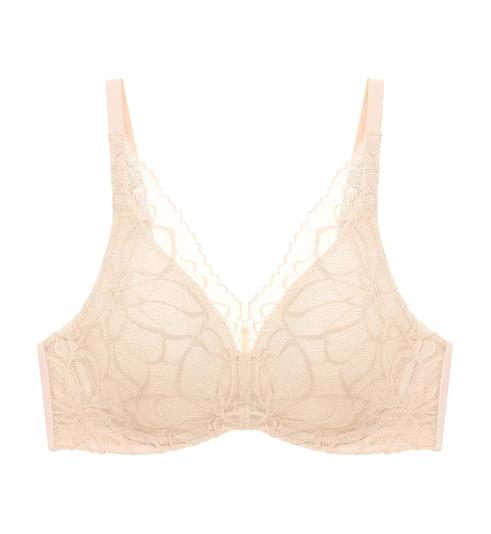 Triumph Body Make Up Illusion Lace เสื้อชั้นในมีโครง ดันทรง รูปแบบดีฟวี - Nude beige - มีโครง