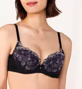 【SALE】天使のブラ(R) 魔法のハリ感586 ブラジャー, ブラック, model image number 0