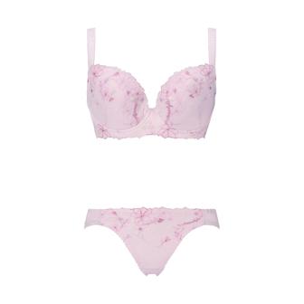 チャーミングラマー(R)（ラージ） ブラ＆ショーツセット ラインアートステッチ【一部カラーSALE】, パープル, product image number 1