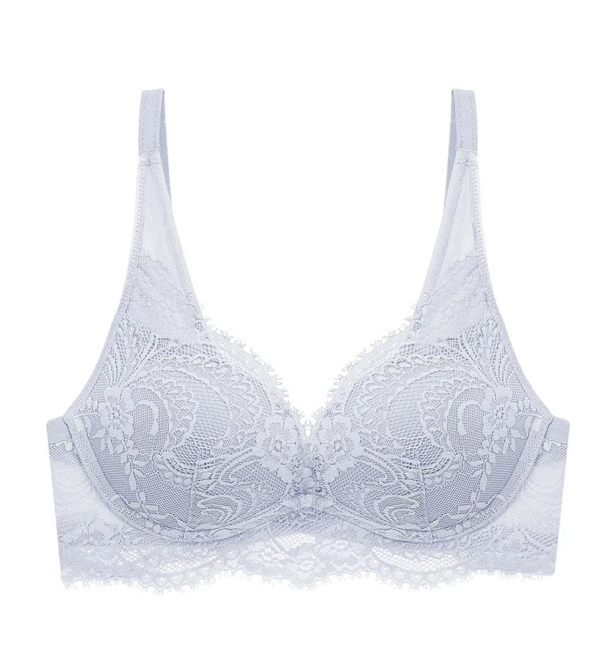 Triumph Áo Lót Love Lace Không Gọng Mút Nâng Aqua - Thân thiện môi trường - Sky gray - Không gọng