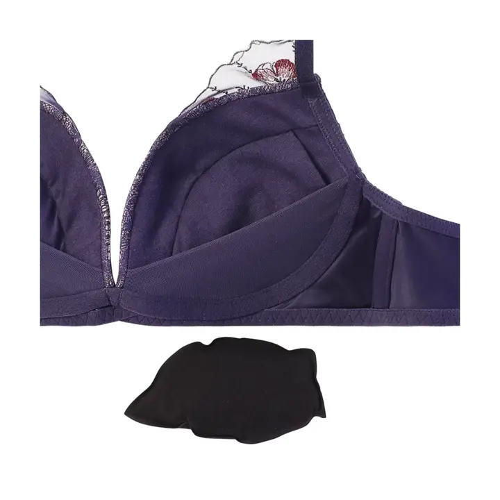 【SALE】【WEB限定】夢みるブラ(R) ノンワイヤー プレスド フラワー, ブルー, product image number 3
