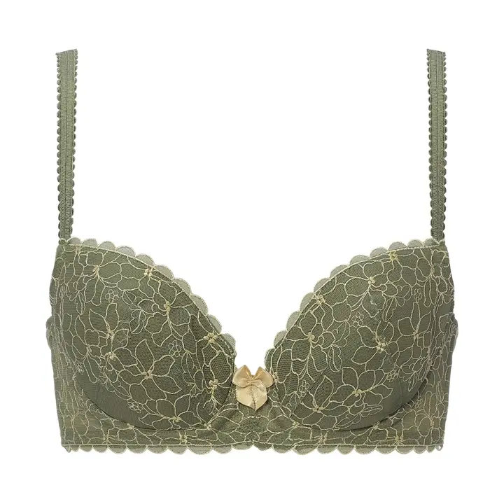 【WEB限定】トリンプ すっきりスムースブラ ブラ＆ショーツセット, グリーン, product image number 0