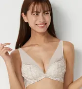 【SALE】雲ふわりブラ ブラジャー ダマスクブーケ, ホワイト, model image number 0