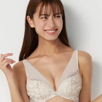 【SALE】雲ふわりブラ ブラジャー ダマスクブーケ, ホワイト, model image number 0