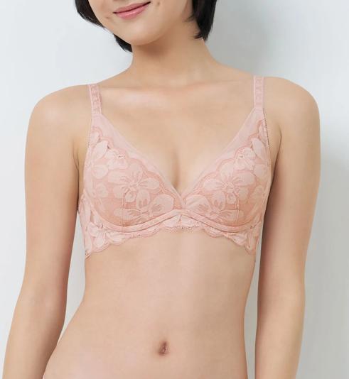 Triumph Áo Lót Aqua Moon Flower Không Gọng Mút Nâng Cổ Chữ V - Soft mauve - Không gọng