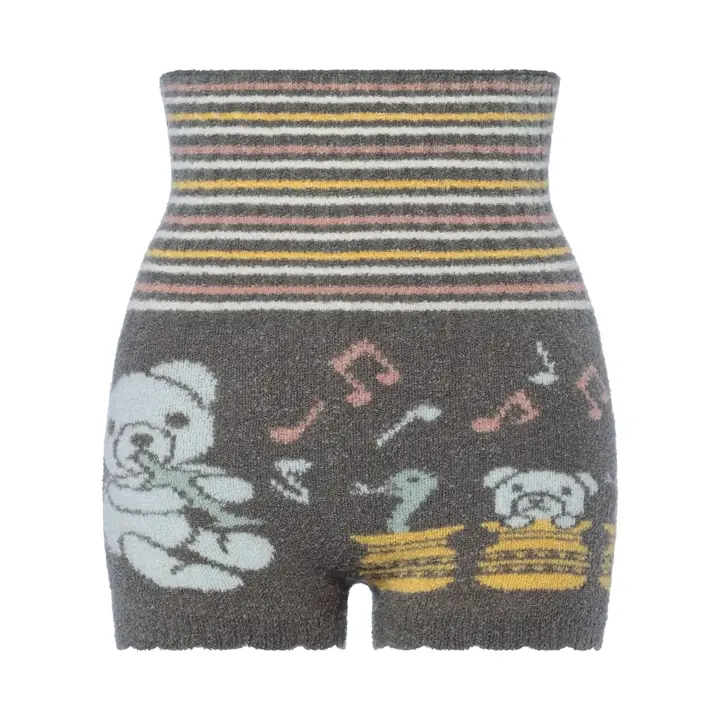 【SALE】スロギー “ほっ”とあったか(ニット柄) ハラマキ付きニットパンツ, グレー, product image number 0