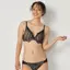 【SALE】DeepV ブラジャー(パッドなし) グレースフルフラワー, ブラック, model image number 1