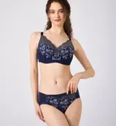 小さくしたいブラ 揺れずにキープ625 ブラジャー(パッドなし), ブルー, model image number 1