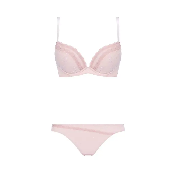 【SALE】エントリーコレクション 寄せブラ ブラ＆ショーツセット クワイエットフリル, パープル, product image number 1