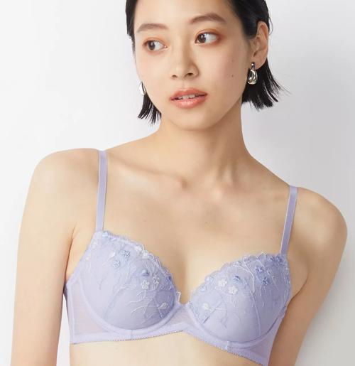 【SALE】【WEB限定】エントリーコレクション 3/4カップブラ ブラ＆ショーツセット ライブリーフローラルズ, パープル, model image number 0