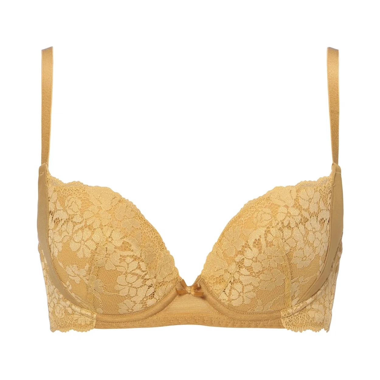 きゅっと寄せブラ ブラ＆ショーツセット スウィンギングブーケ【一部カラーSALE】, イエロー, product image number 0