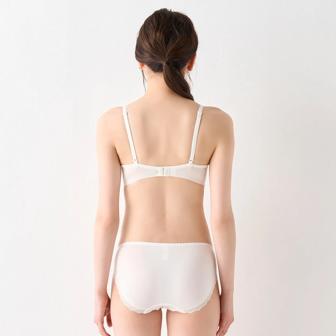チャーミングラマー(R) ブラ＆ショーツセット ラインアートステッチ【一部カラーSALE】, ホワイト, model image number 4