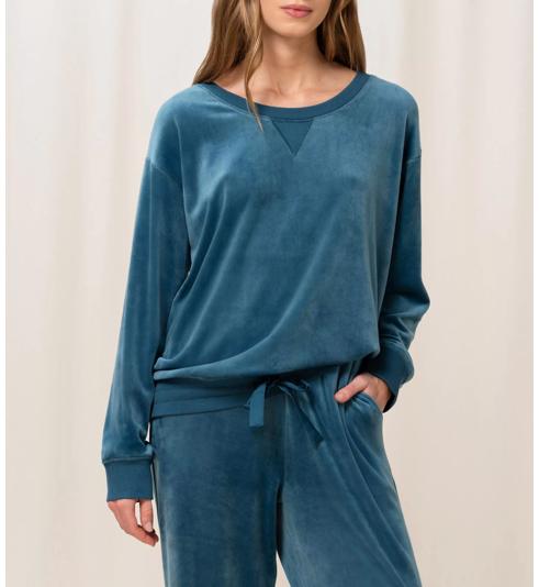 Triumph Mix \u0026 Match 家居服絨面上衣 - Smokey blue - 家居服