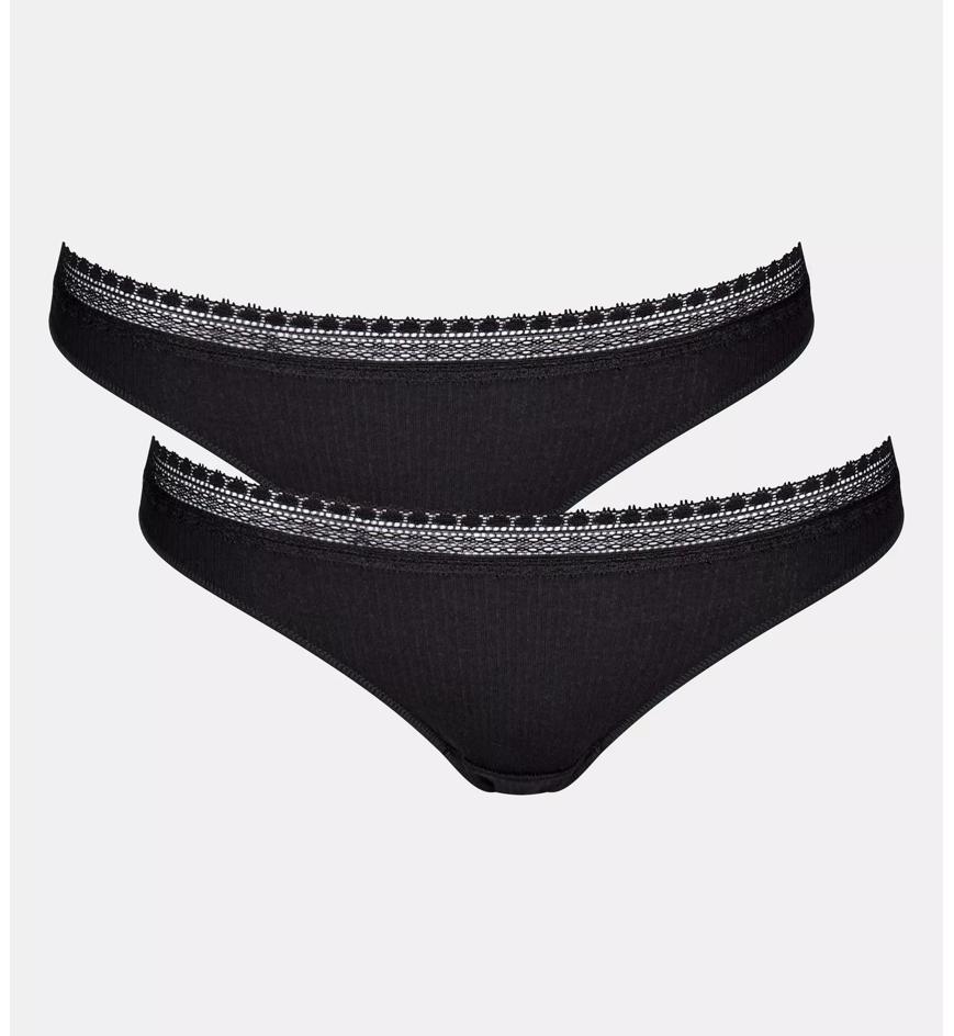 Sloggi SLOGGI GO RIBBED BRAZIL TWIN PACK - Black - Hipster