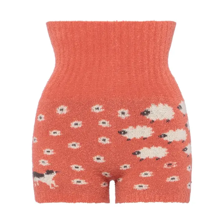 スロギー “ほっ”とアイテム(ニット柄) ハラマキ付きニットパンツ, オレンジ, product image number 0