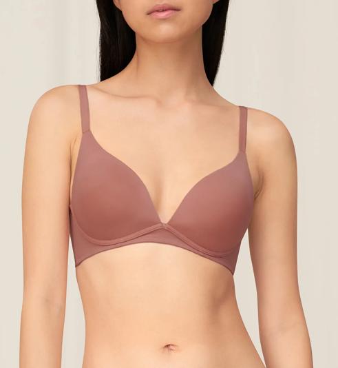Triumph Invisible Inside-Out  เสื้อชั้นในไม่มีโครง แบบดีฟวี คัพทรงโฟม PU - Cappuccino - ไม่มีโครง