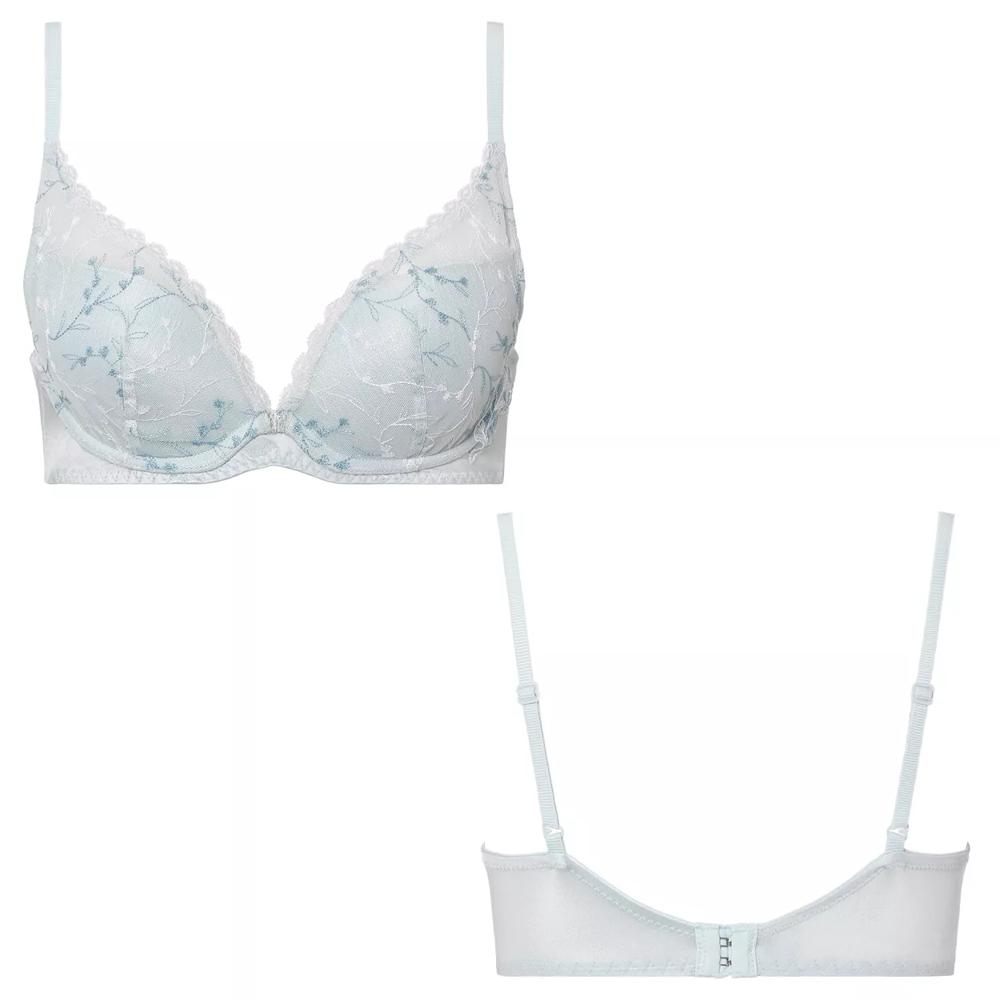 【SALE】夢みるブラ Deep V ブラジャー ガーデニングレース（ドローイング調）, ブルー, product image number 6