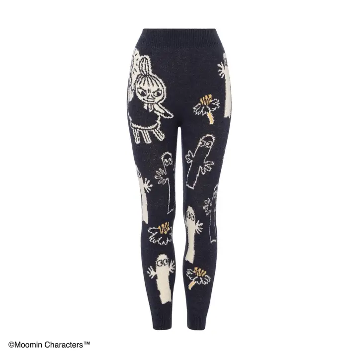 スロギーG073 ムーミン 9分丈ニットパンツ, ブルー, product image number 0