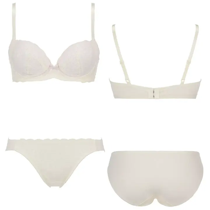 きゅっと寄せブラ ブラ＆ショーツセット デイジーレース【一部カラーSALE】, ホワイト, product image number 6