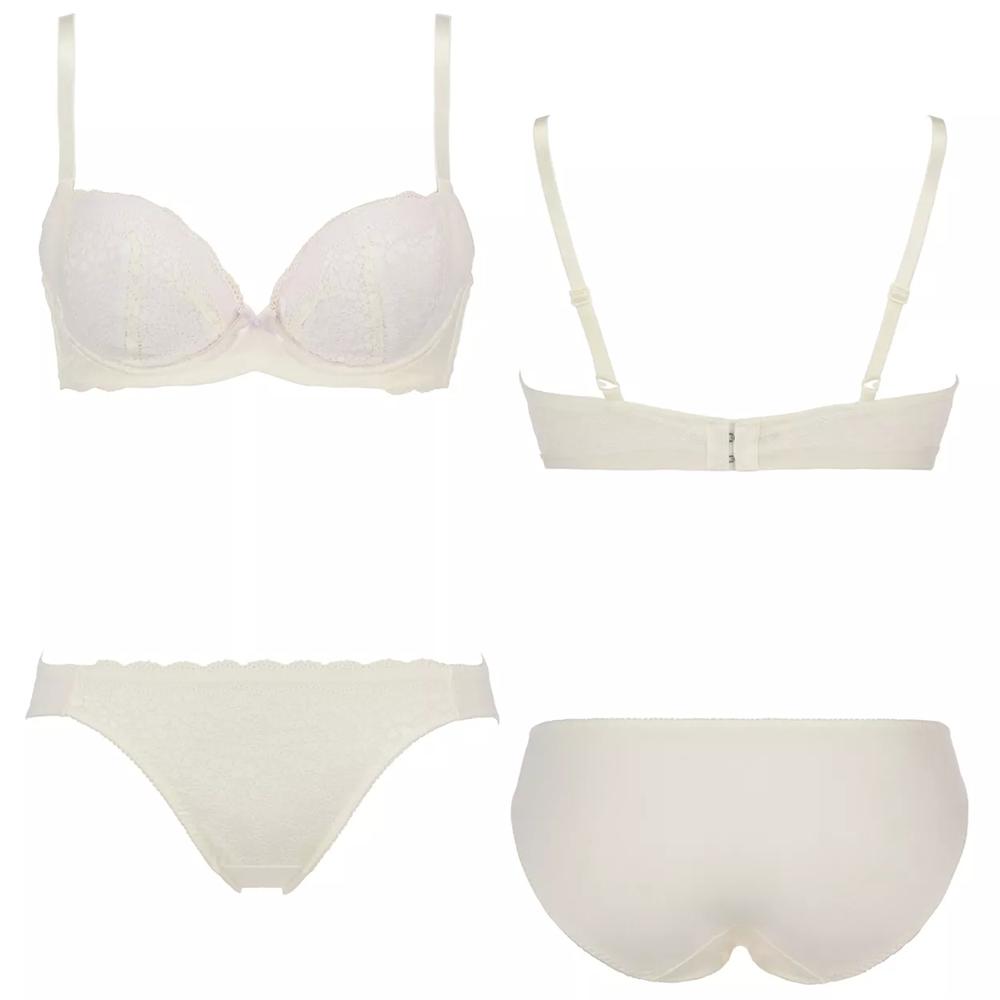きゅっと寄せブラ ブラ＆ショーツセット デイジーレース【一部カラーSALE】, ホワイト, product image number 7