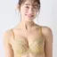 Daily AMOSTYLE 3/4カップブラ ブラ＆ショーツセット スウィートフローラ, イエロー, model image number 0