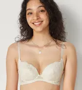 きゅっと寄せブラ ブラ＆ショーツセット スウィンギングブーケ【一部カラーSALE】, ホワイト, model image number 0