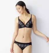 【SALE】夢みるブラ(R) DeepV シャインオブクリスタル, ブラック, model image number 1