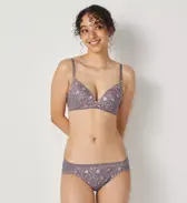 【SALE】夢みるブラ ノンワイヤー スリムライン ラブブロッサムズ, グレー, model image number 1