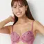 チャーミングラマー(R) ブラ＆ショーツセット ラインアートステッチ【一部カラーSALE】, レッド, model image number 0