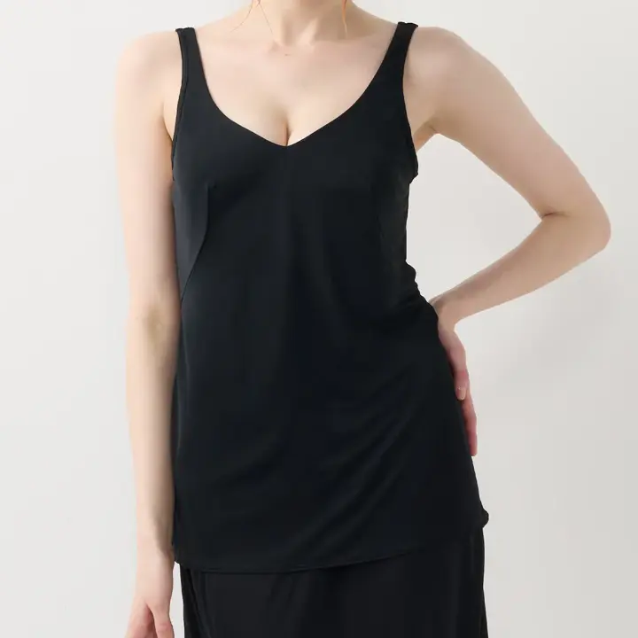 シンプルランジェリー5460 ラウンドキャミソール, ブラック, model image number 3