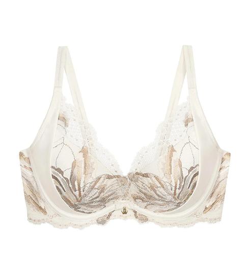 Triumph ARTISAN LACE DEEP V WIRED PUSH UP BRA 01 - Silk white - Plunge Bra