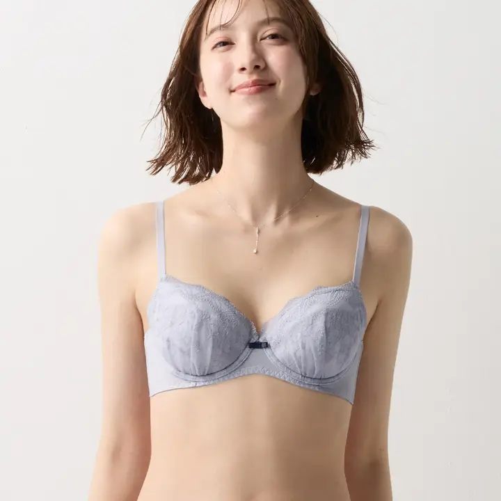 夢みるブラ(R) ライト ブラ＆ショーツセット デイジーシャワー【一部カラーSALE】, グレー, model image number 0