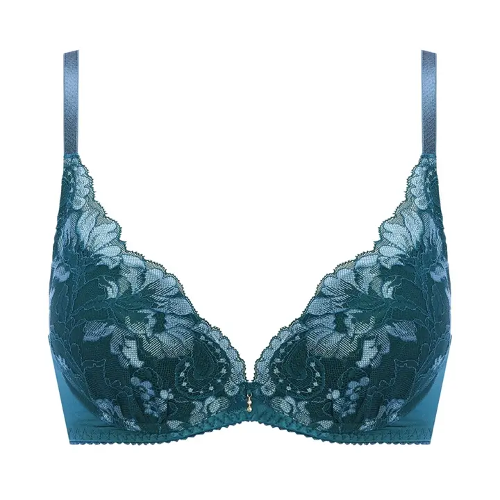 【SALE】夢みるブラ ノンワイヤー ブラジャー フローラルスペルズ, グリーン, product image number 0