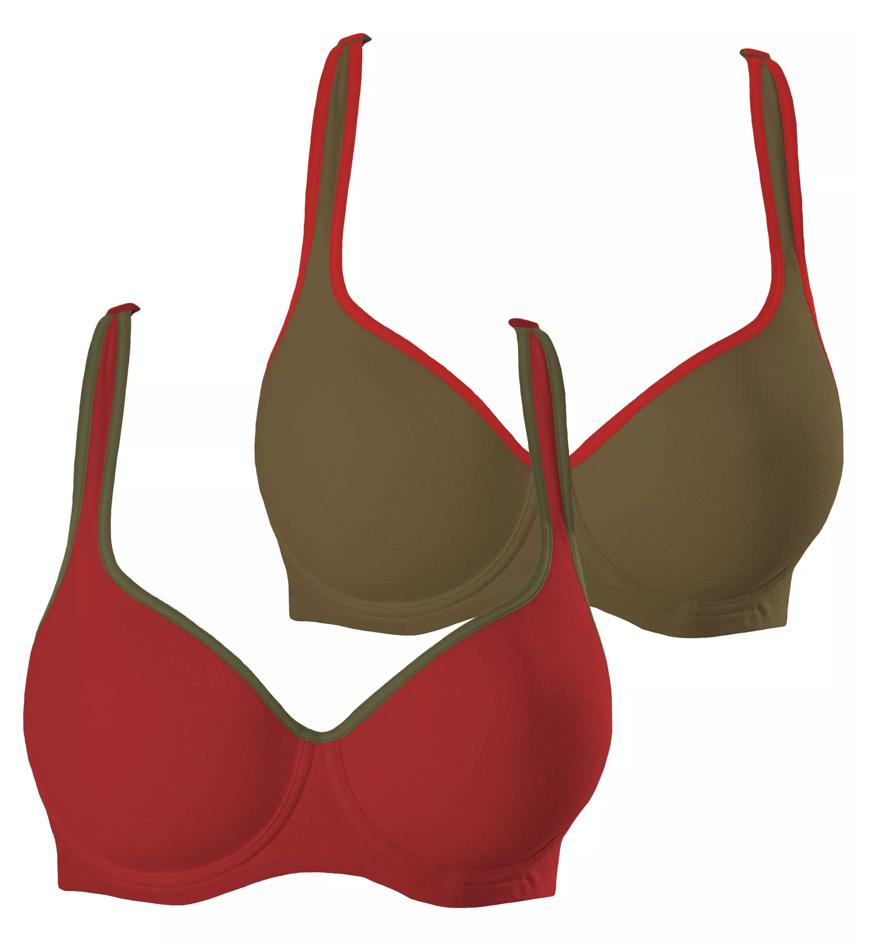 Triumph TRIACTION RACERBACK 2 PACK SPORTS BRA - Red dark combination - Sport
