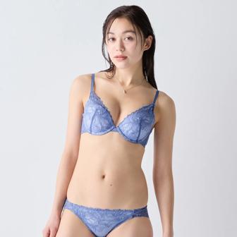 ナチュラルユーブラ ブラジャー ガーデニアウィスパー, ブルー, model image number 1